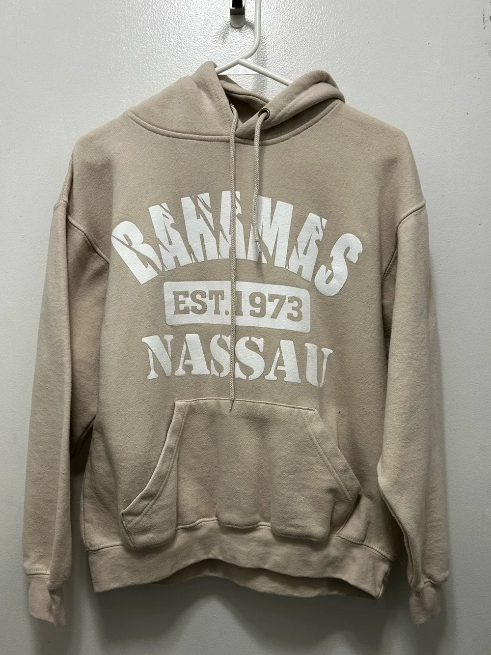 Beige Nassau Graphic‎ Pullover Hoodie